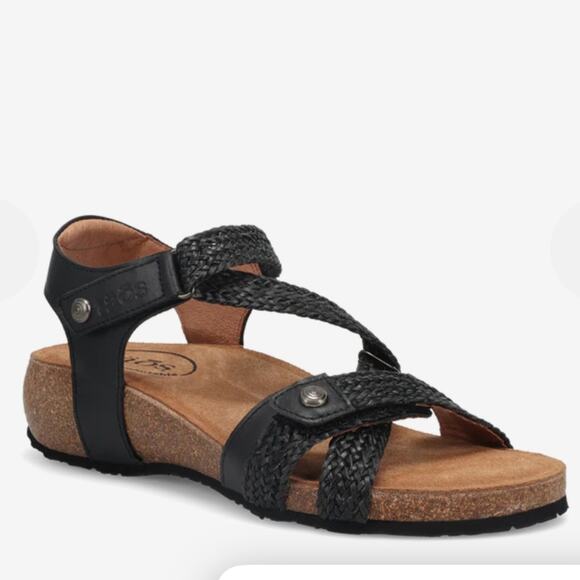 Taos Footwear TRULIE Black Braided Sandals NEW without box Size 41 10/105 - Picture 1 of 13